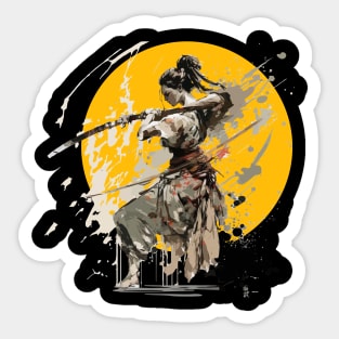 Female Martial Painting Sticker